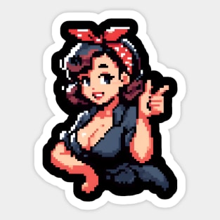 8bit pin up Sticker